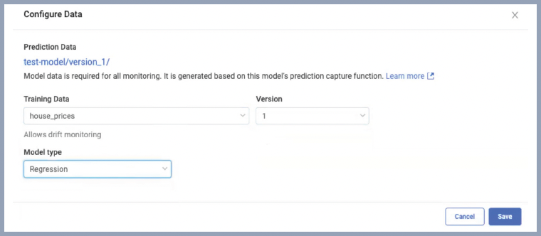 Select data for integrated model monitoring
