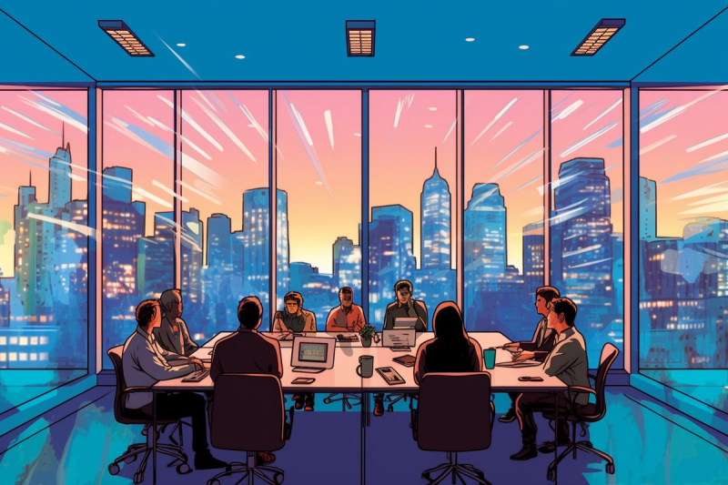 AI-Generated Image of a Team Meeting