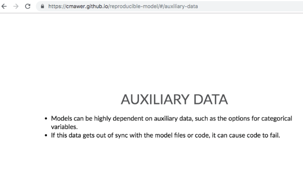 auxiliary data slide