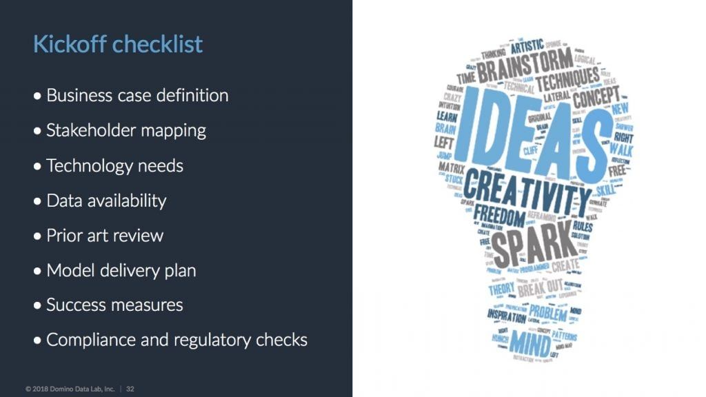 Kickoff checklist slide