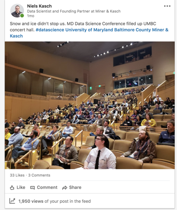 LinkedIn post from MD Data Science Conference