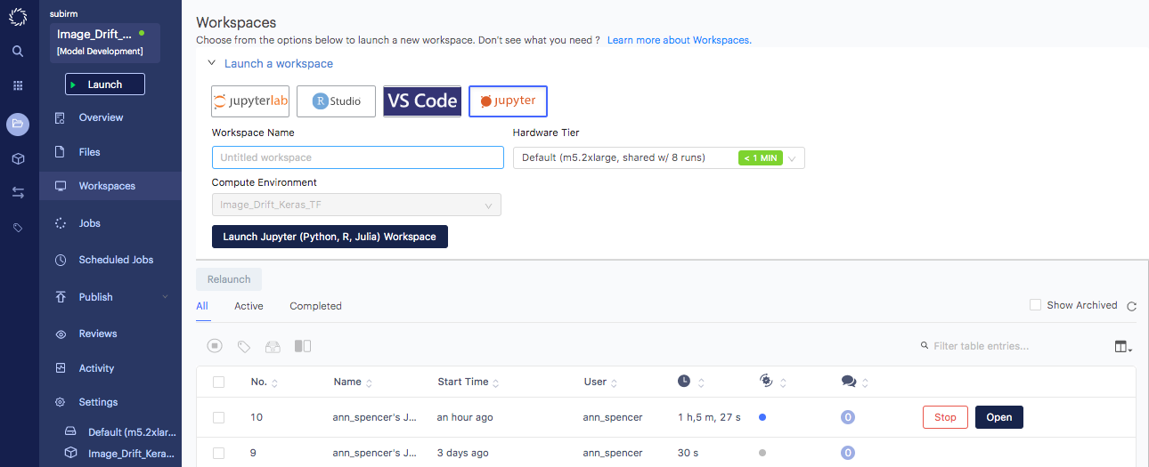 image Drift Detection project in Domino Data Lab