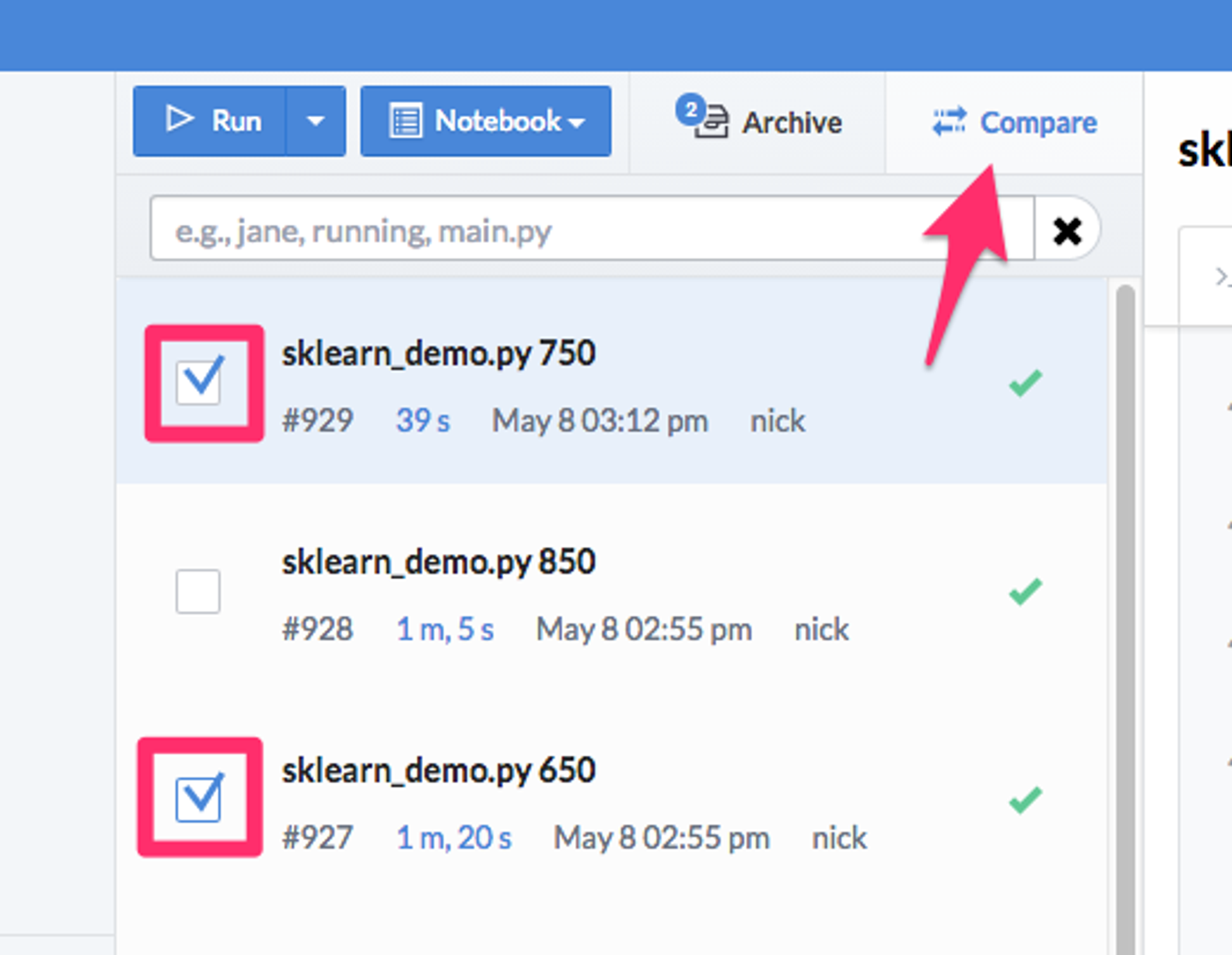 comparing two notebooks to each other