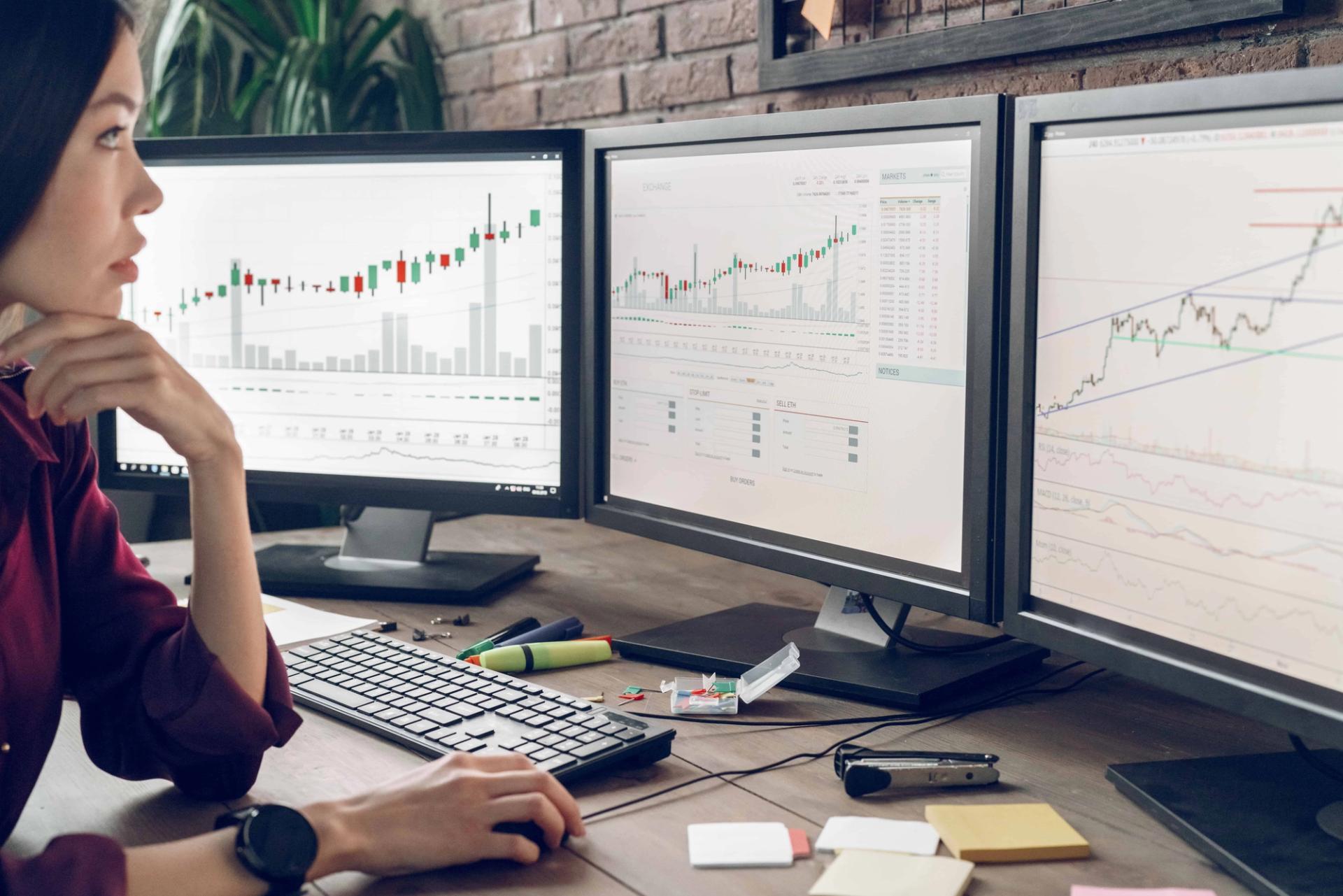 Data scientist looking at a predictive model