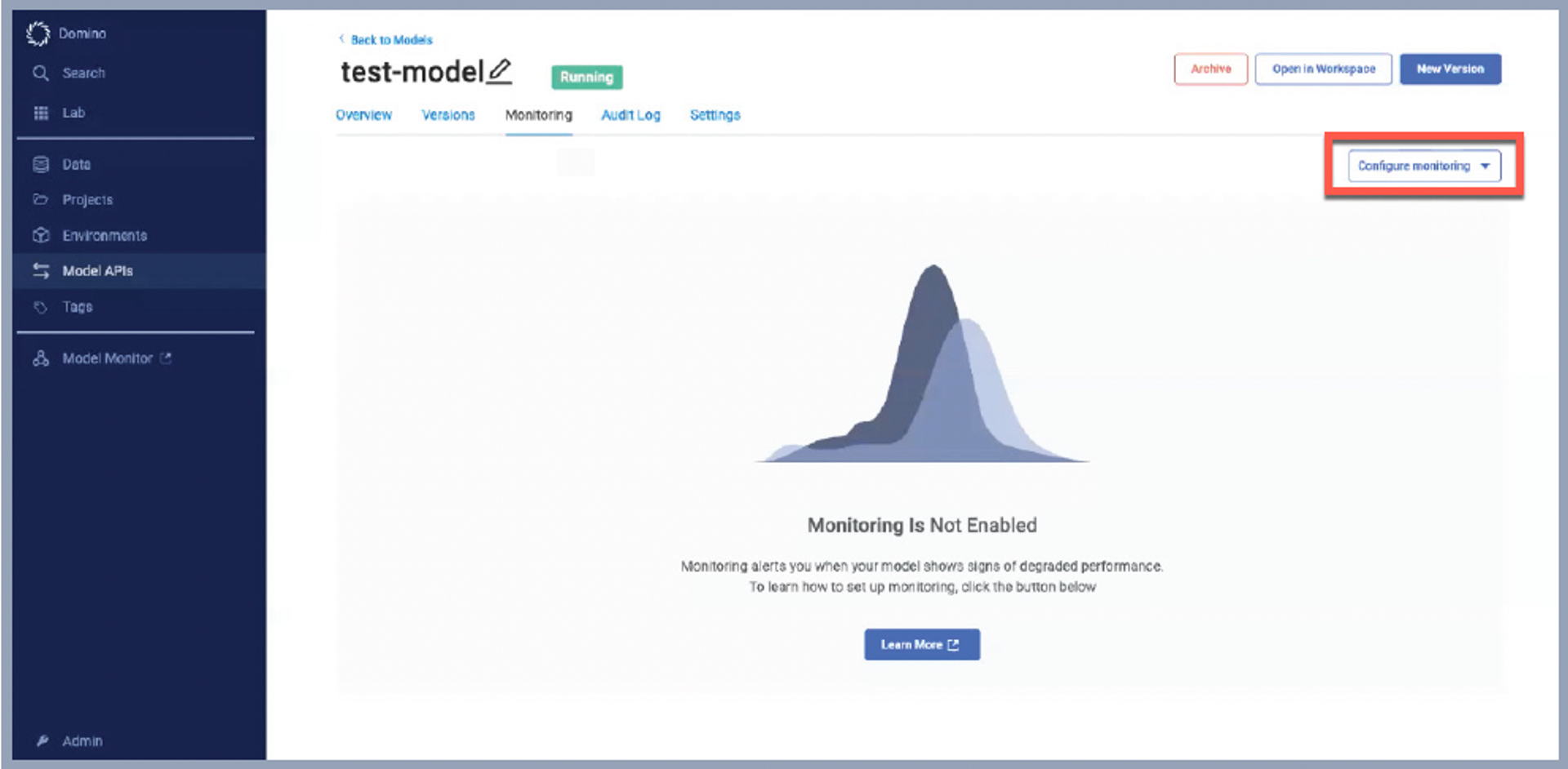 Easily configure integrated model monitoring