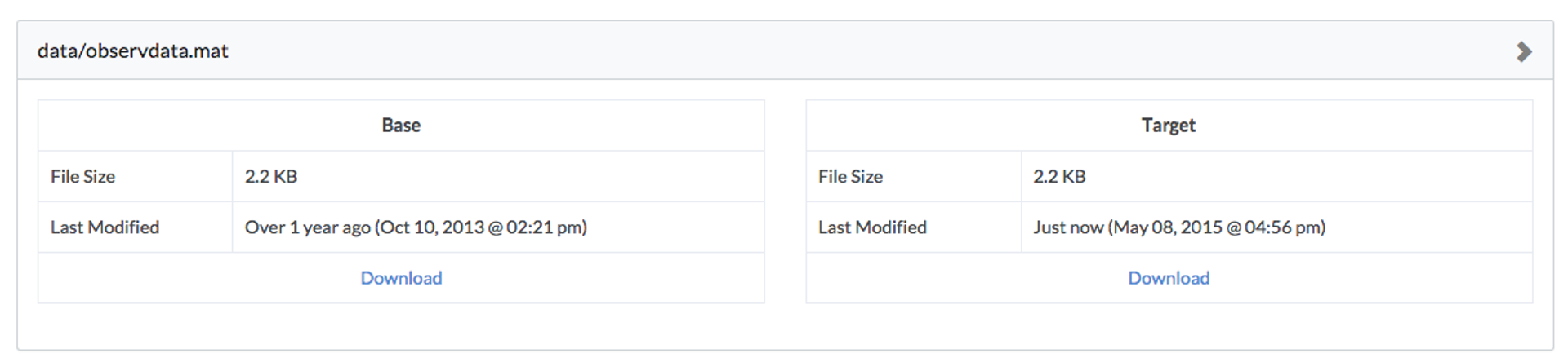 Comparison of two observations in Domino