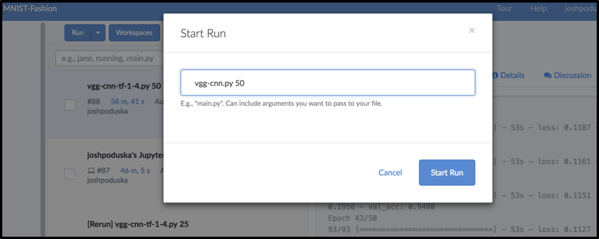 Kicking of a Run and Passing a Parameter in Domino