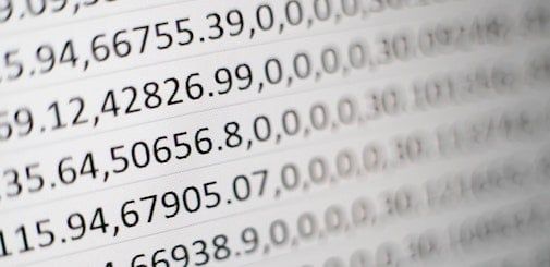 Comma separated values containing integers