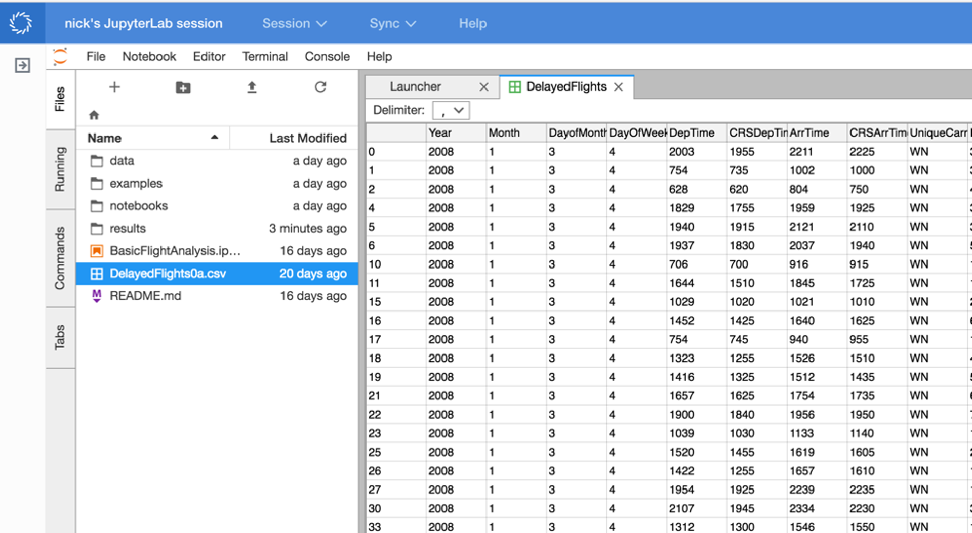 View CSV files as Tables in Domino