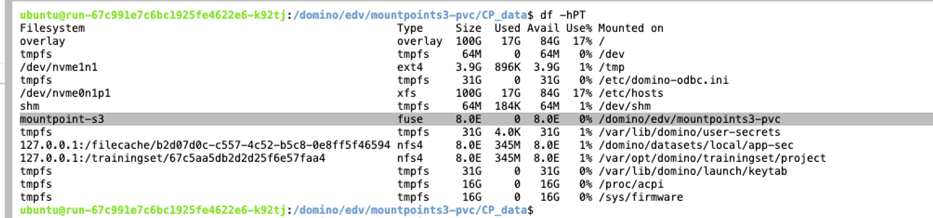 Domino file system mounts