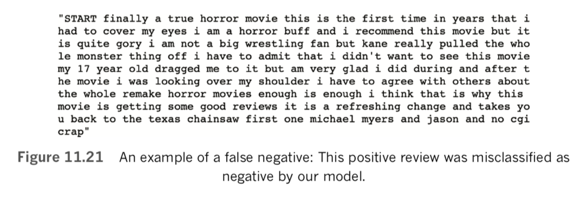 An example of a false negative