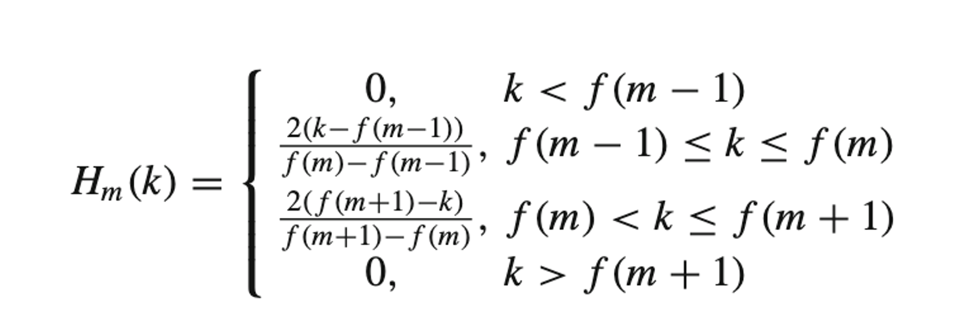  Hm(k) contributing to the mth output