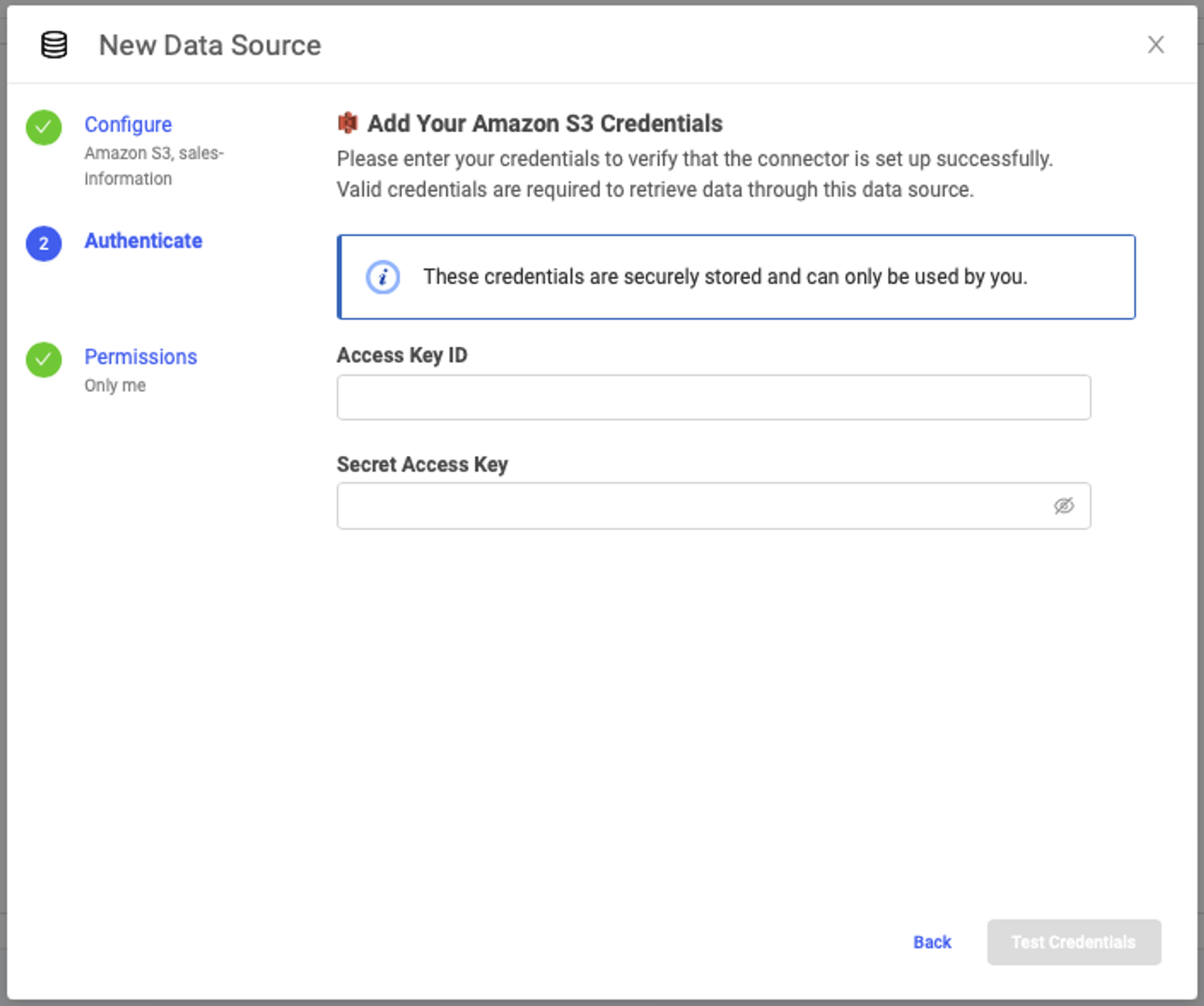 Data connectors new data source