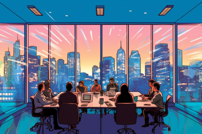 AI-Generated Image of a Team Meeting