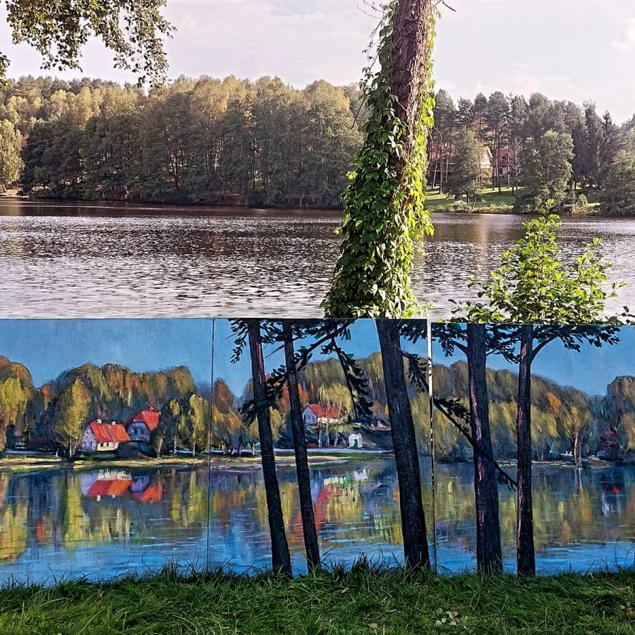 Miodówko, malowanie panoramy