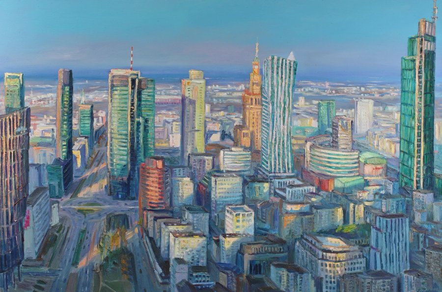 Warszawa z 45 piętra Warsaw Unit 2023