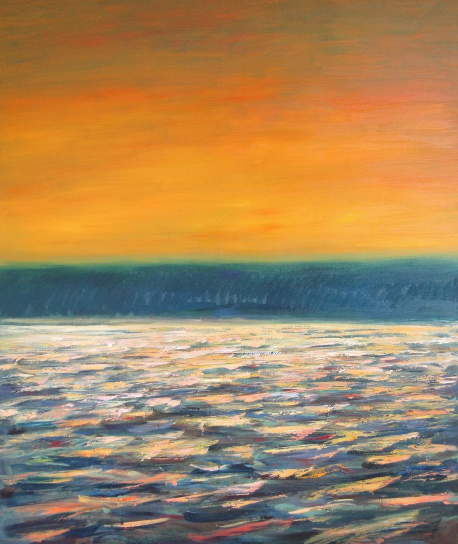 II zachod slonca, olej na plotnie,130x110 cm, 2020