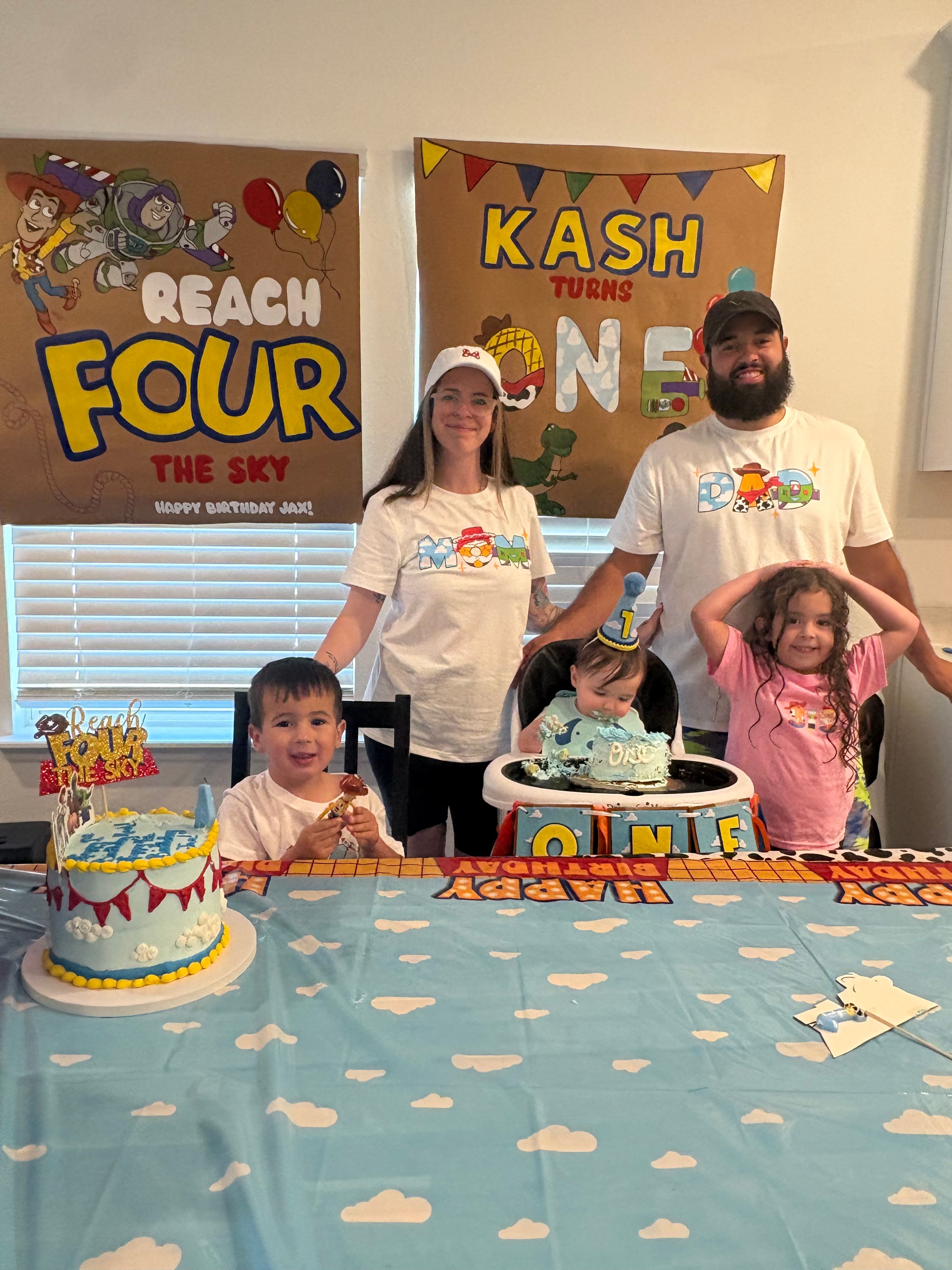 Ashley and family at a birthday party