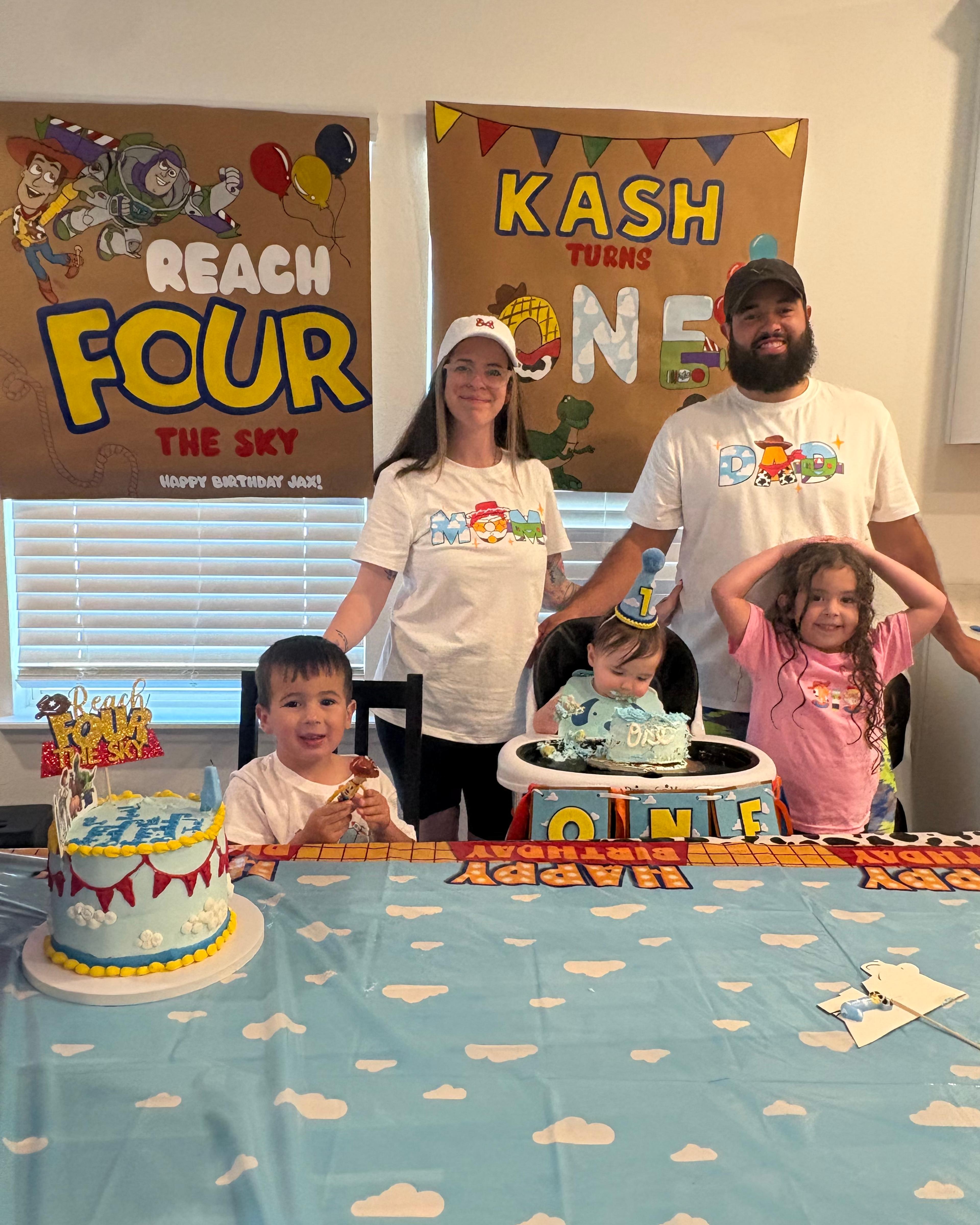 Ashley and family at a birthday party