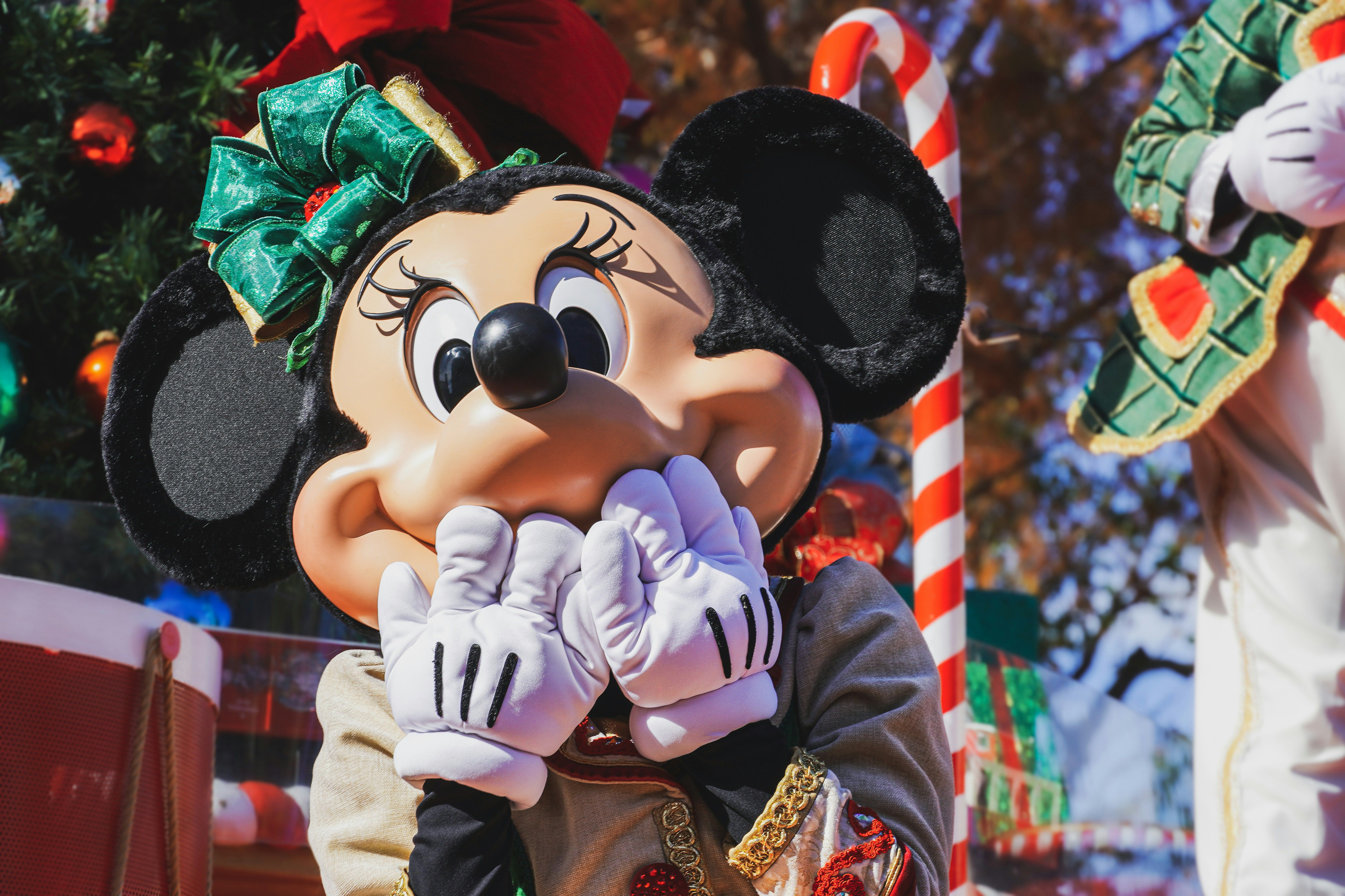 Minnie laughing on Main Street USA