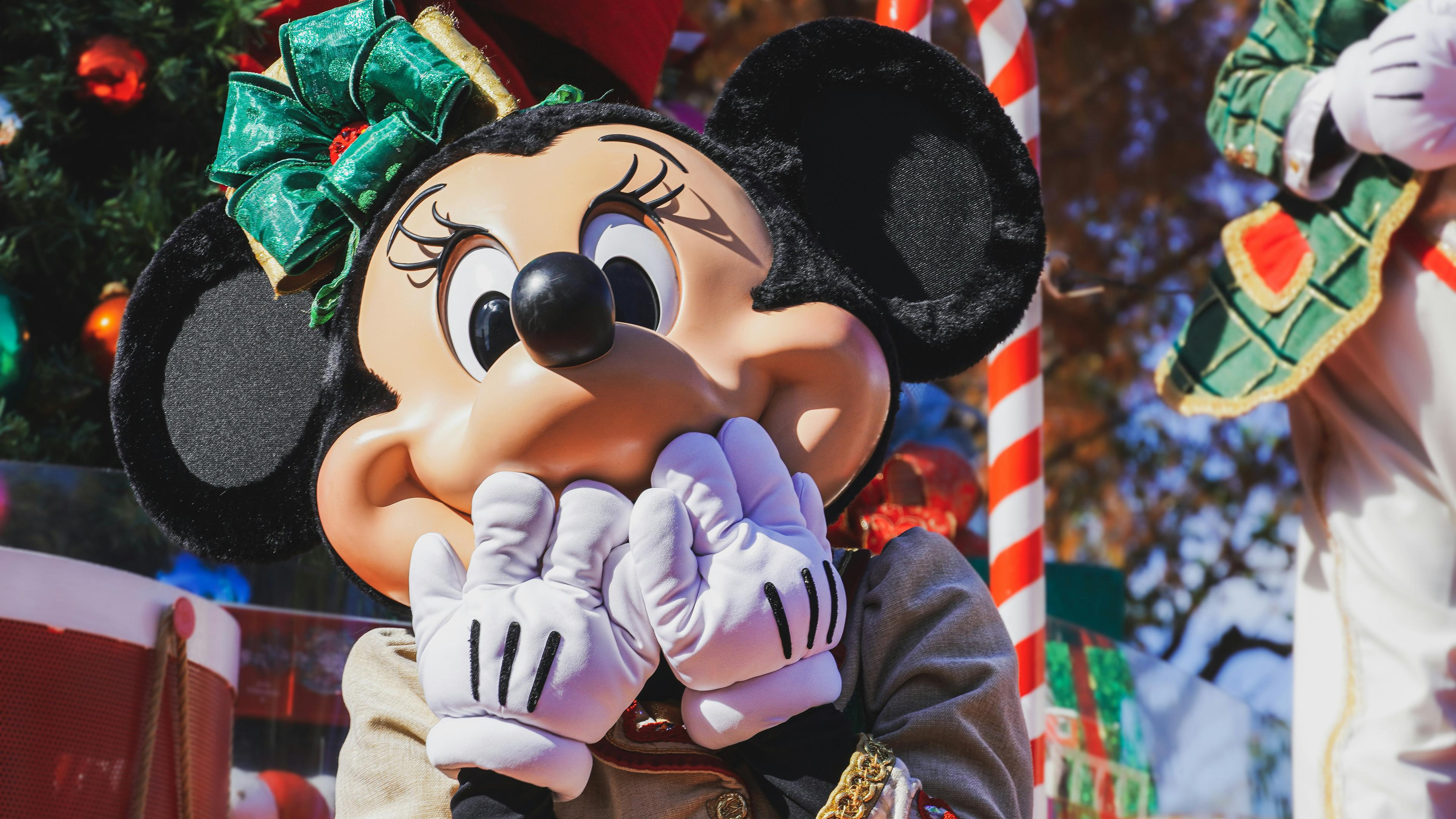 Minnie laughing on Main Street USA