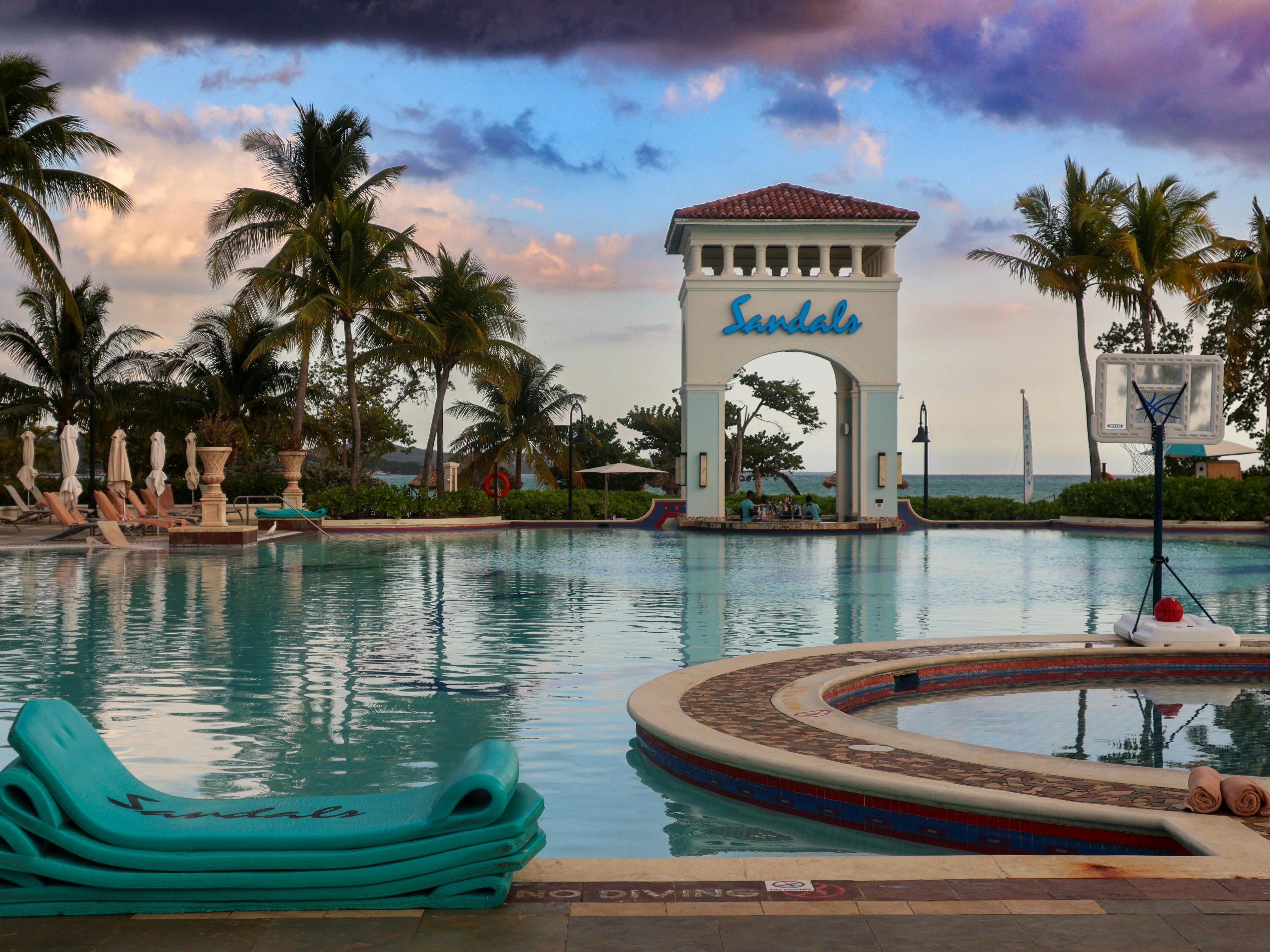 Pool view at Sandals resort