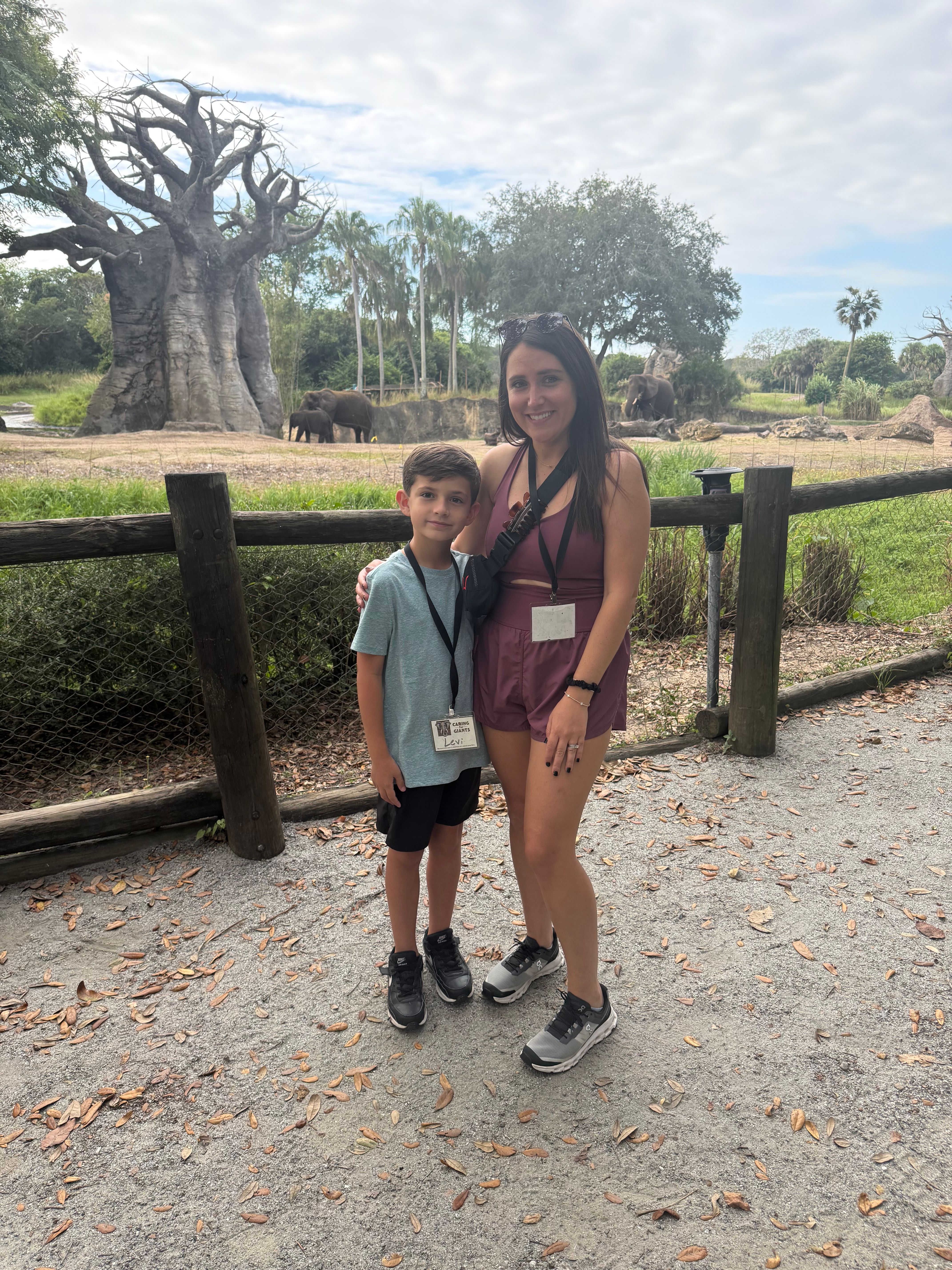 Amanda Wittman and family outside of animal viewing area