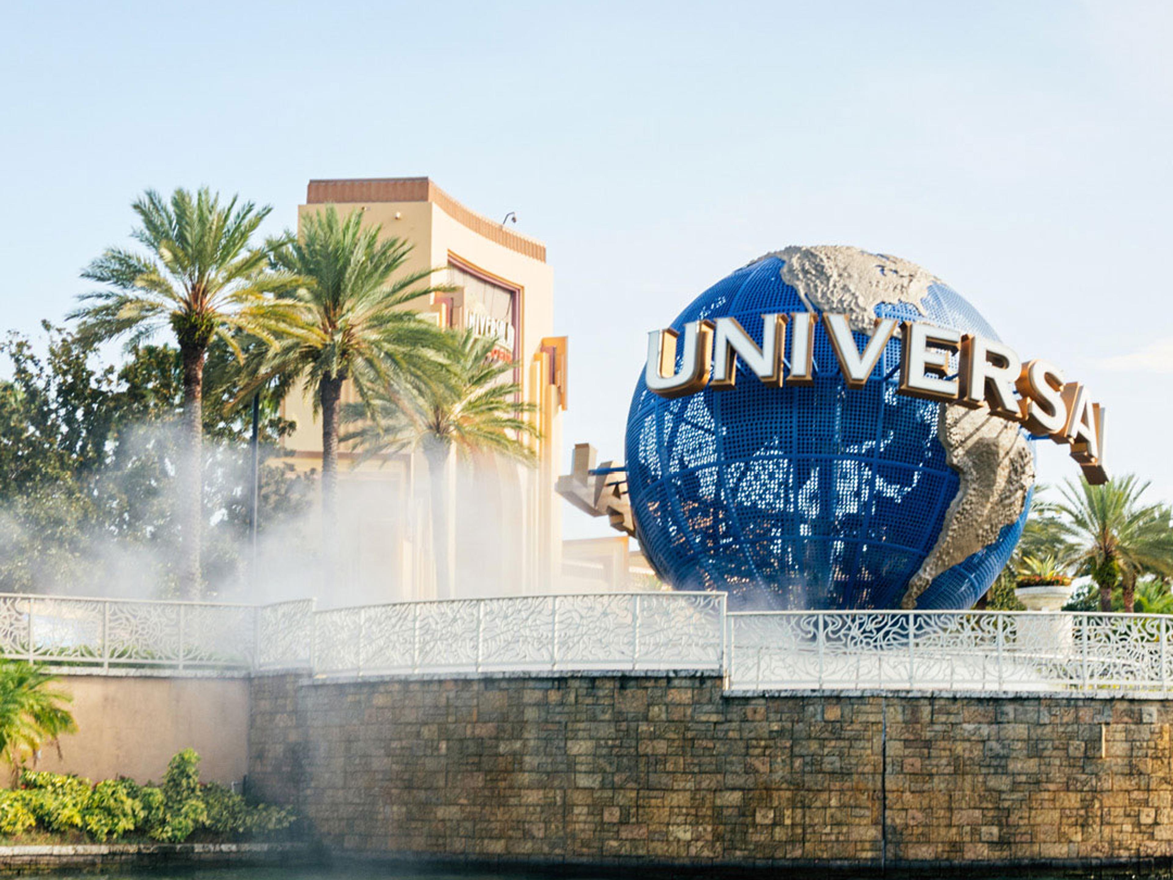 Universal globe outside of park