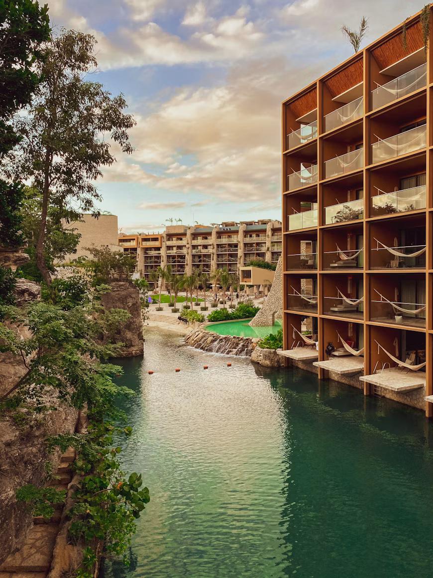 View of hammocks at Xcaret resort 