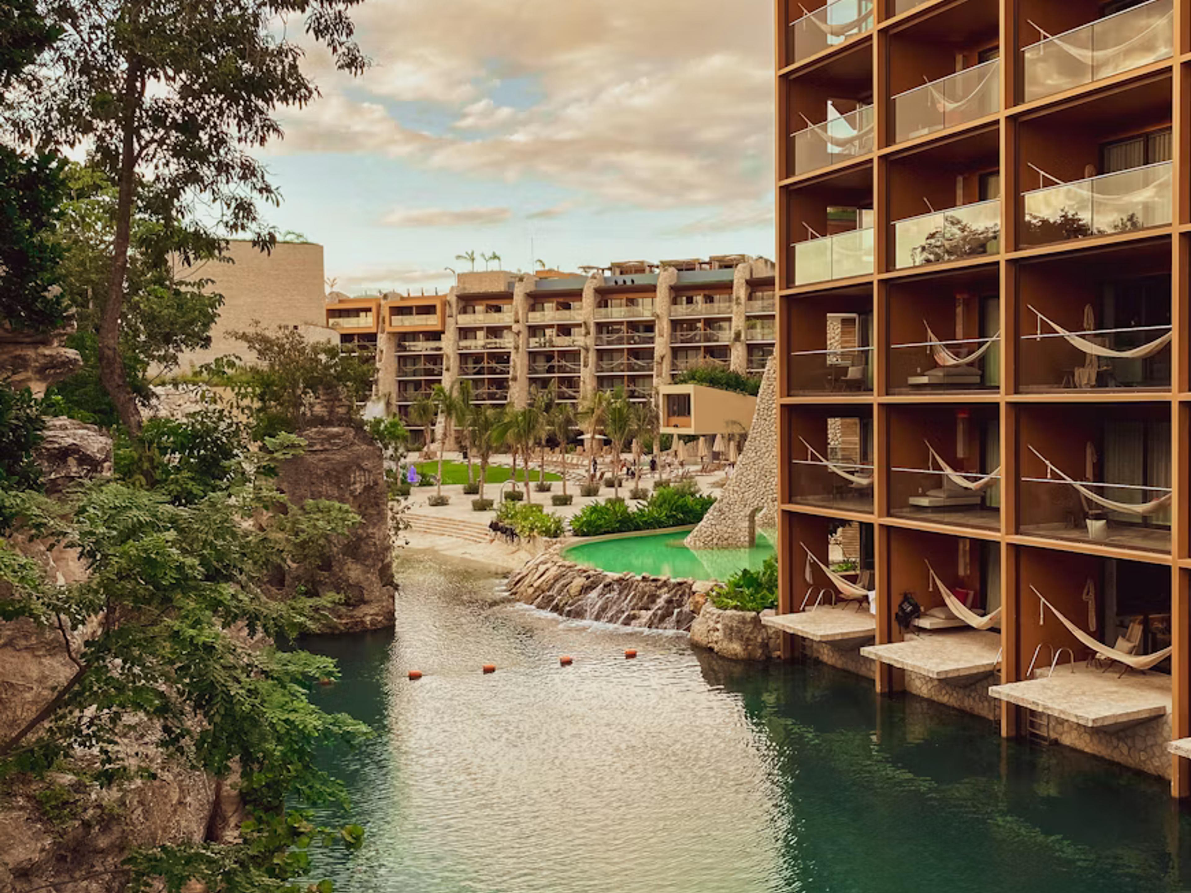 View of hammocks at Xcaret resort