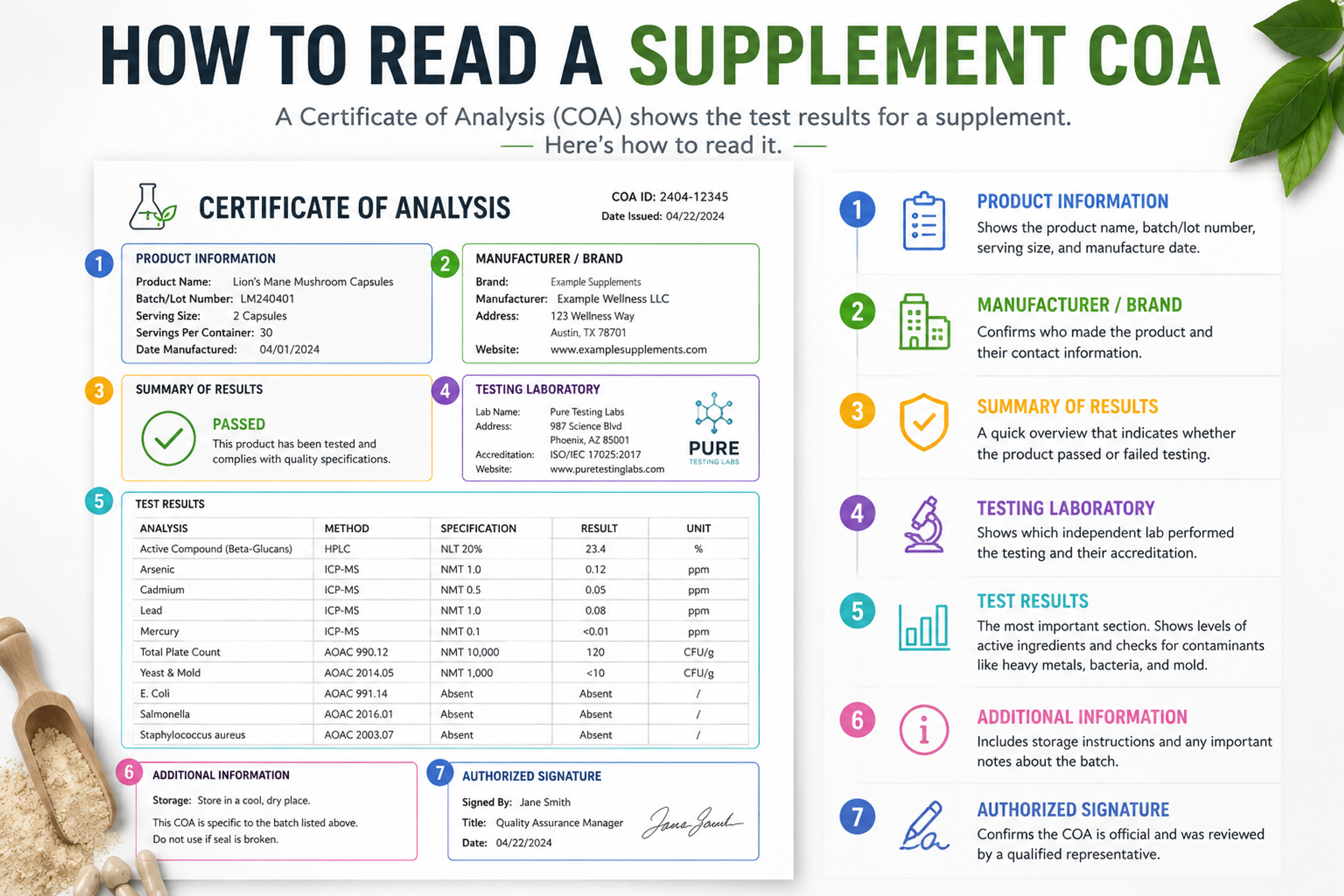 How to read a supplement COA