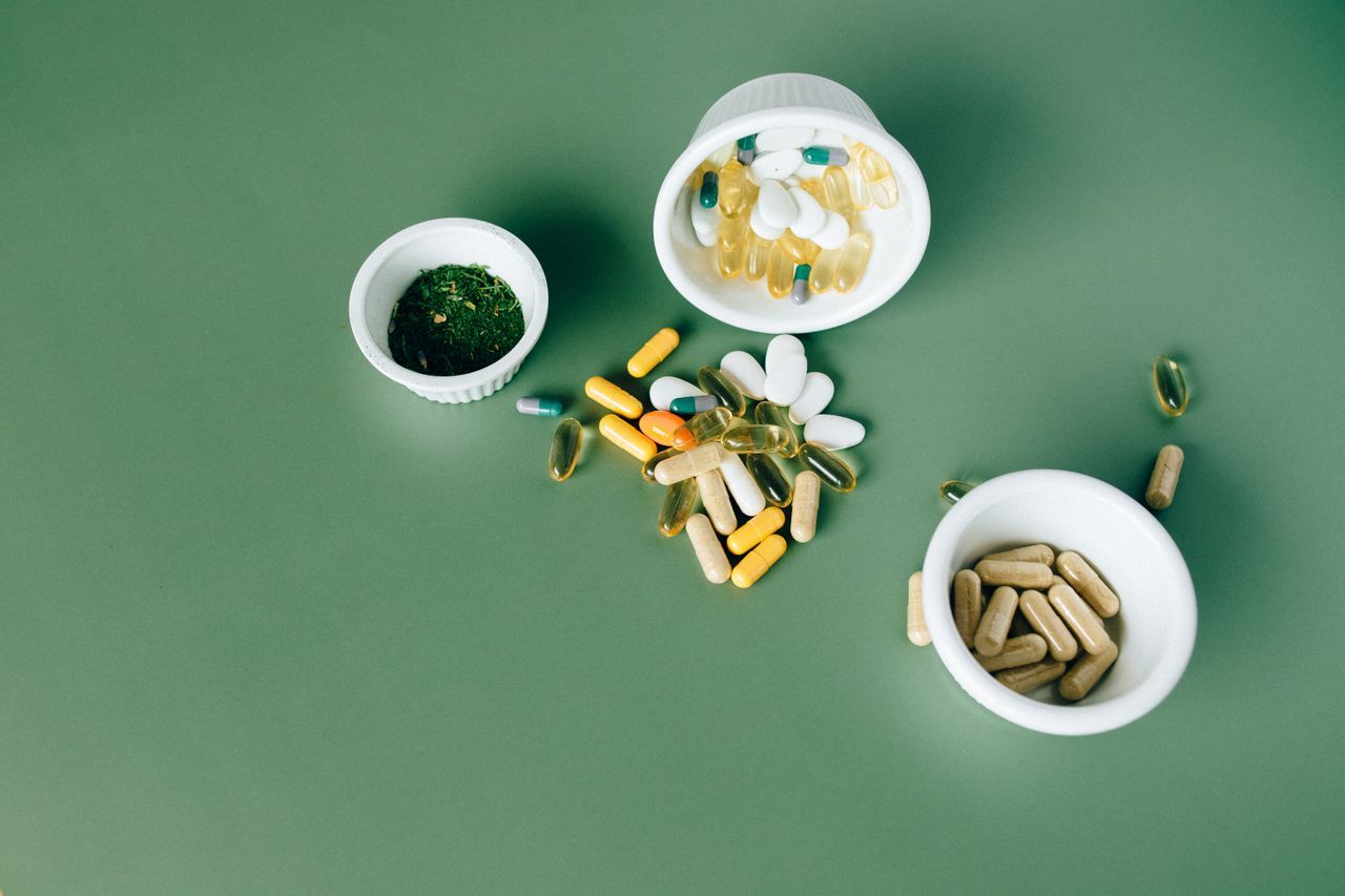 Picture of supplements in a bottle