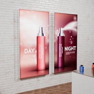 Two HueBox's in a retail setting, wall mounted