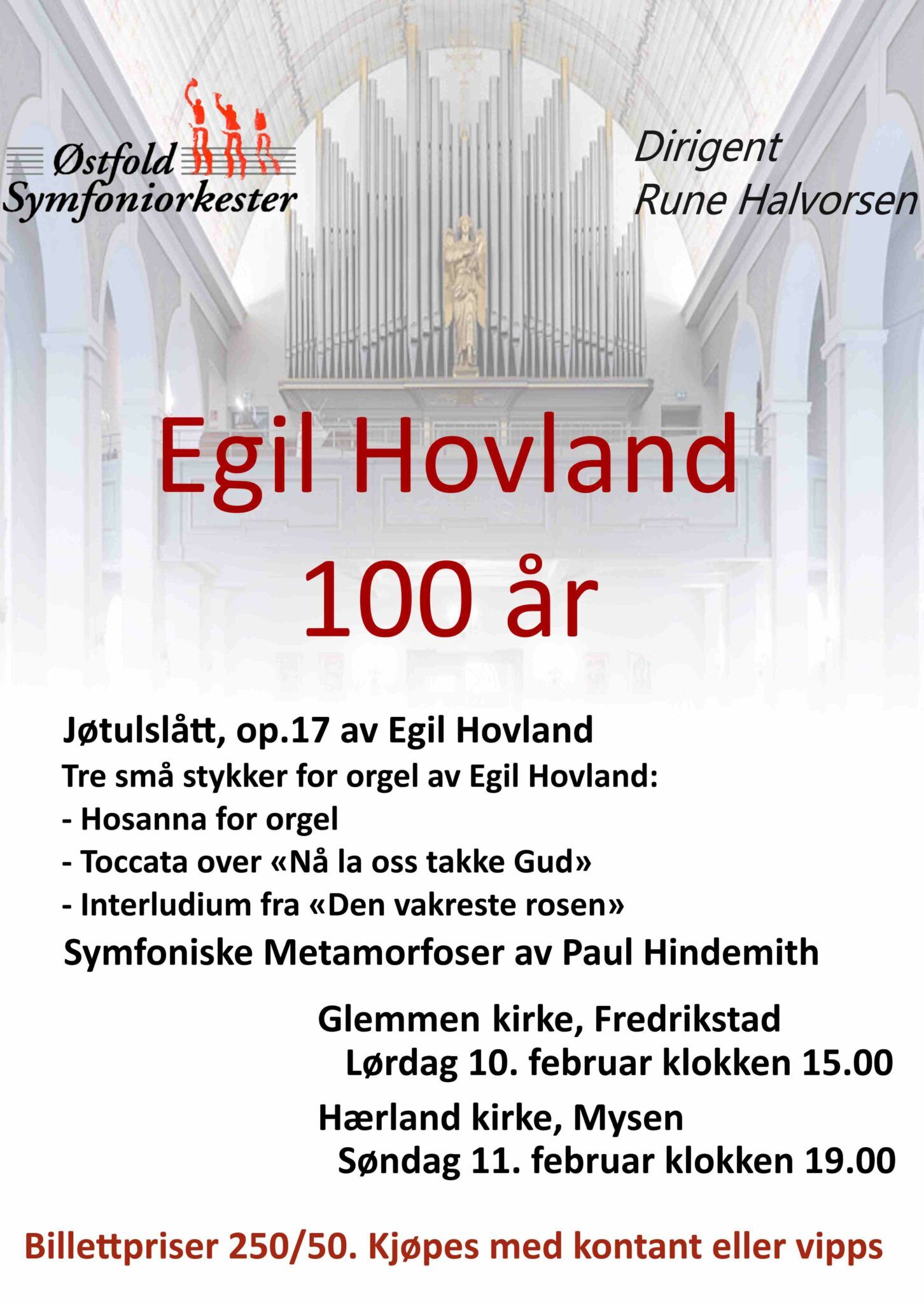 Bilde fra konserten «Egil Hovland 100 år»