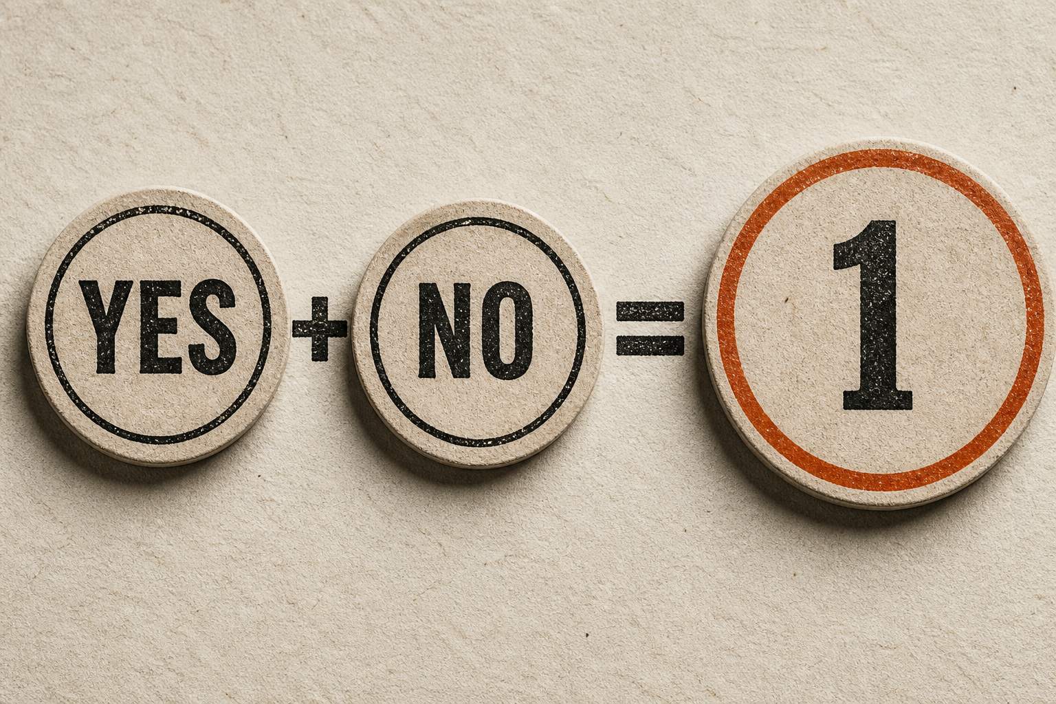 YES and NO tokens beside a token stamped 1.