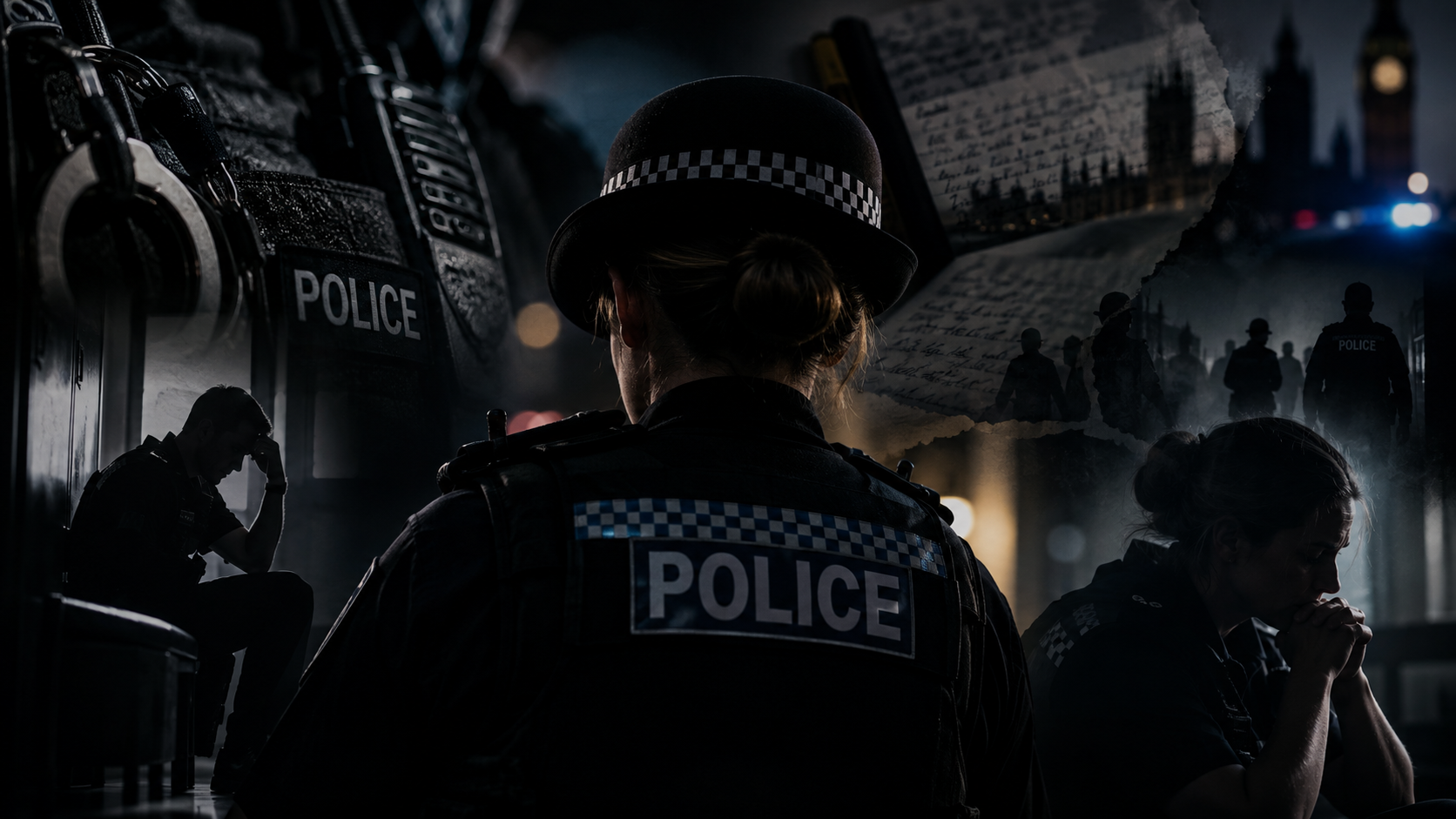 Police officers supporting each other