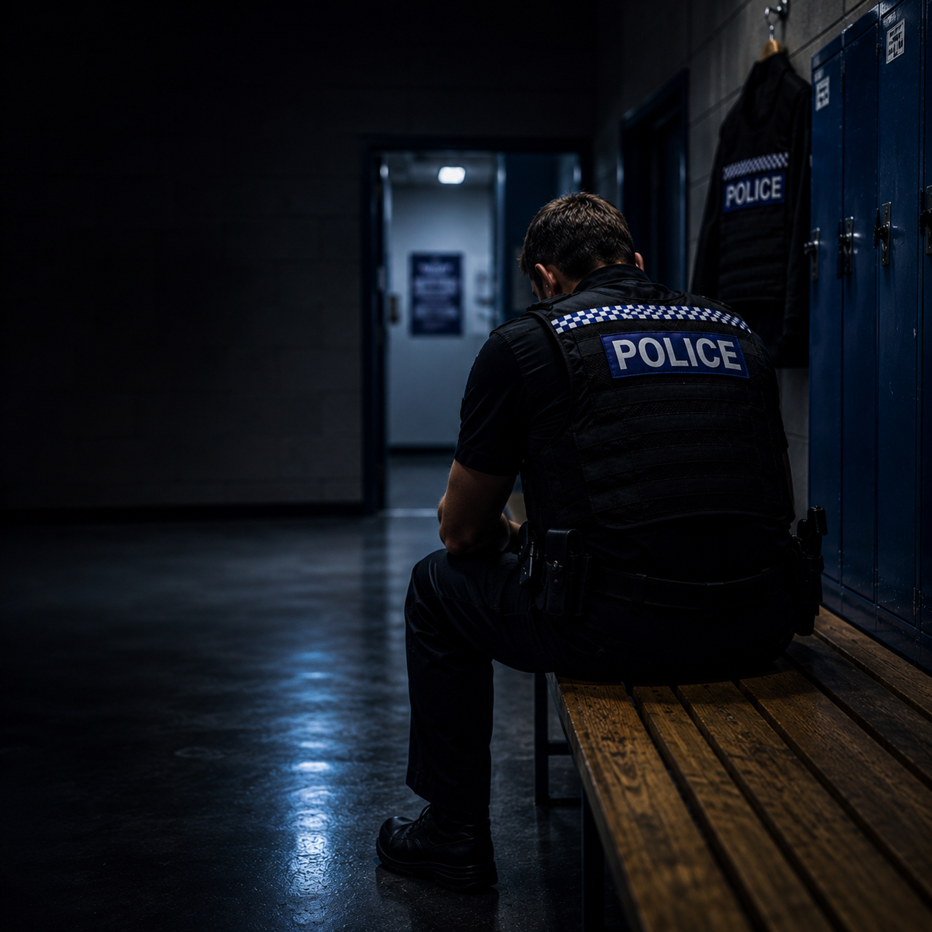 Police officer at night — representing the hidden crisis of police suicide and trauma