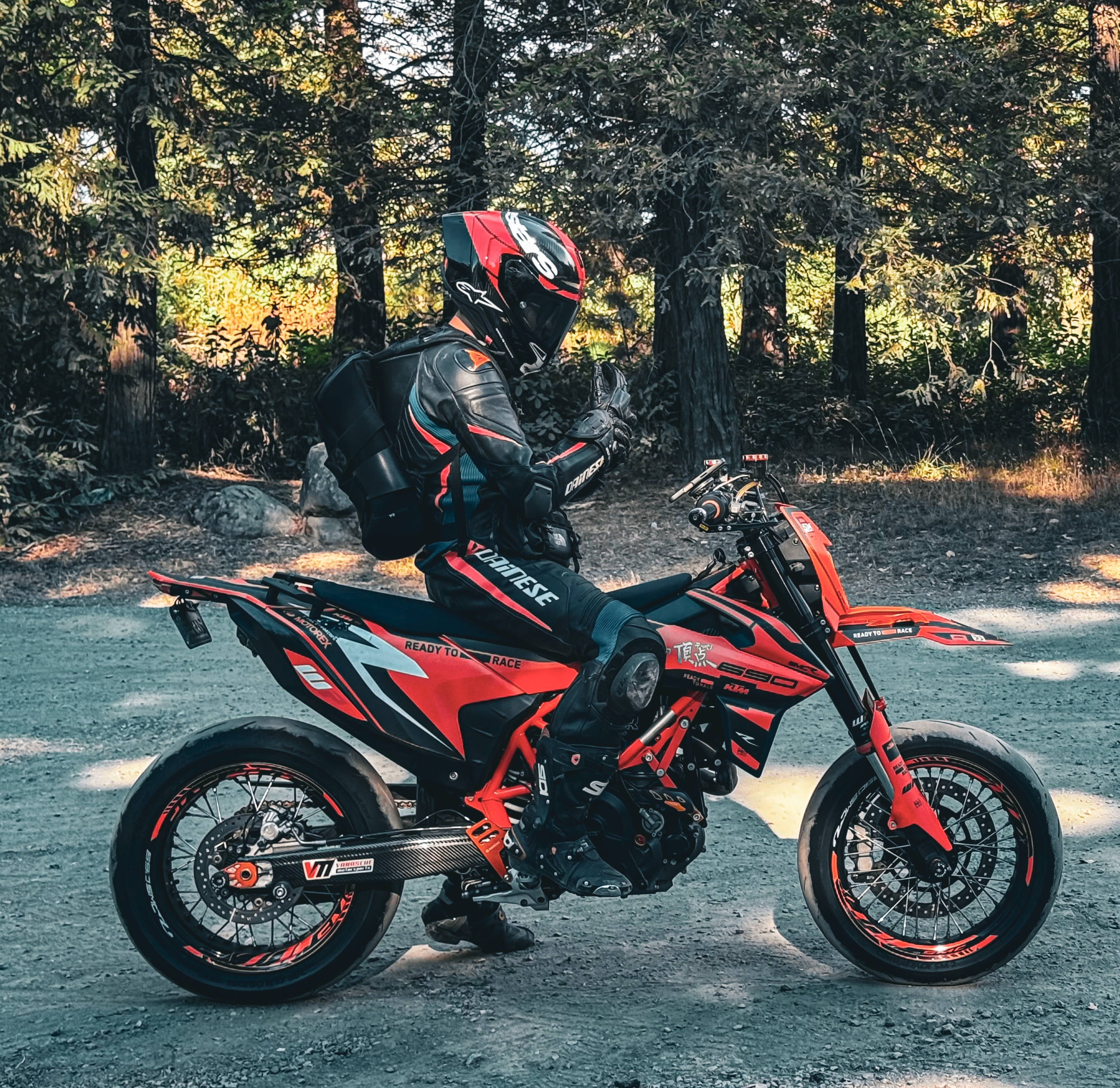 motorcycle with helmet