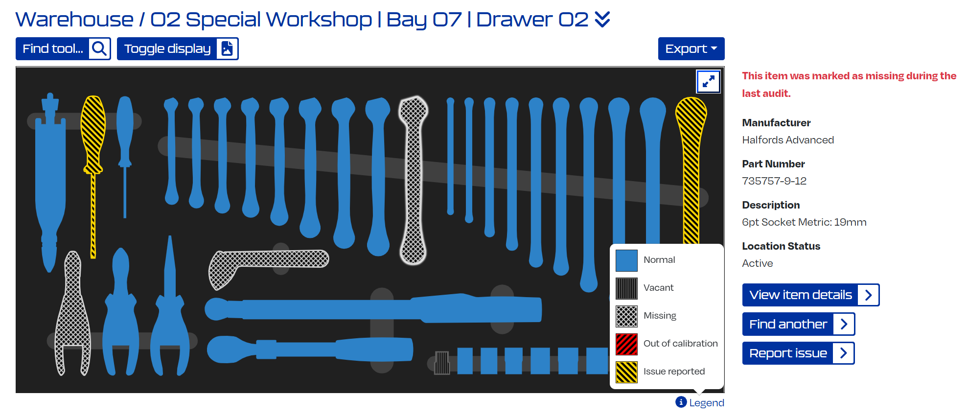 Visual tool audits made easy in KIT with our user-friendly UI