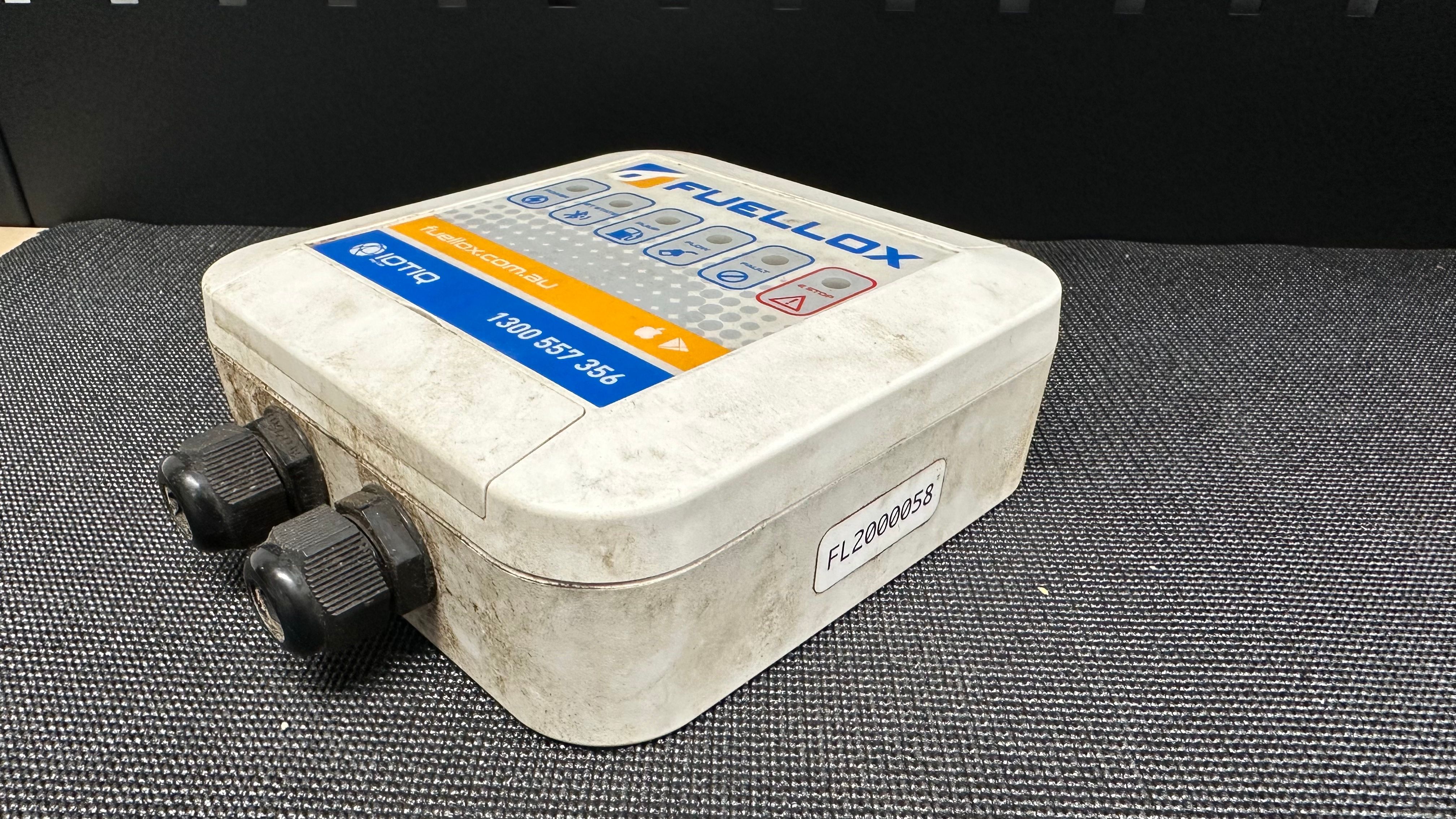 Weathered, dust-covered Fuellox unit before a Care renewal