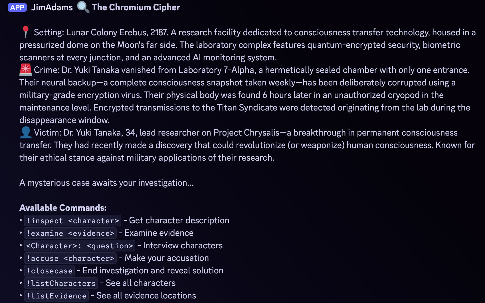 The first crime generated