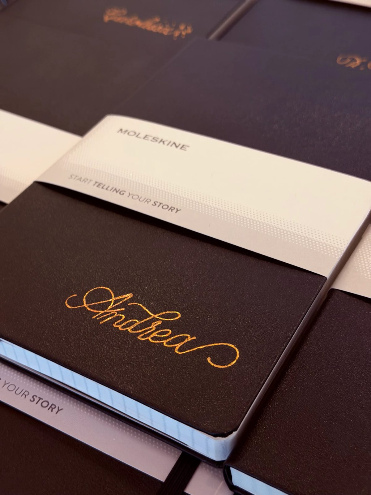 Custom hand lettering on a notebook cover
