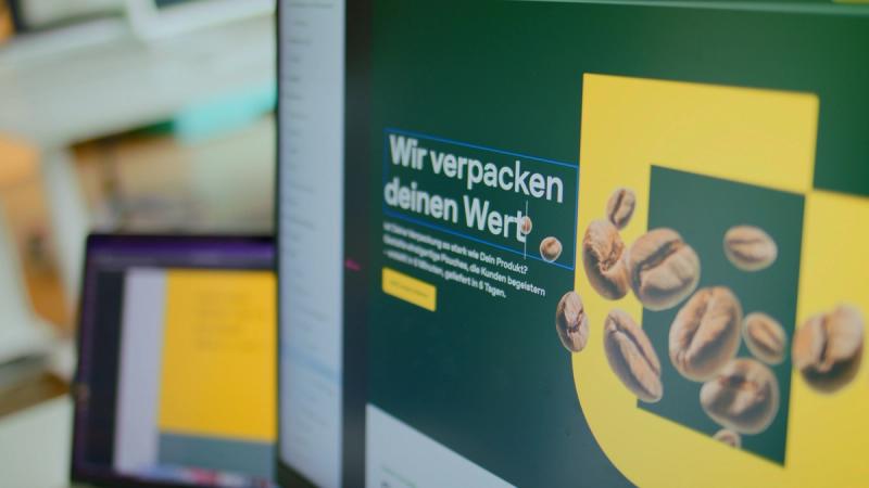 Desktop Screen zeigt die Benutzeroberfläche eines Brand Portals