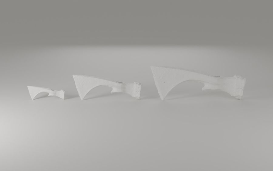 Vizualizacija replika iz 3D modela — 60, 110 i 150 mm, bijela smola