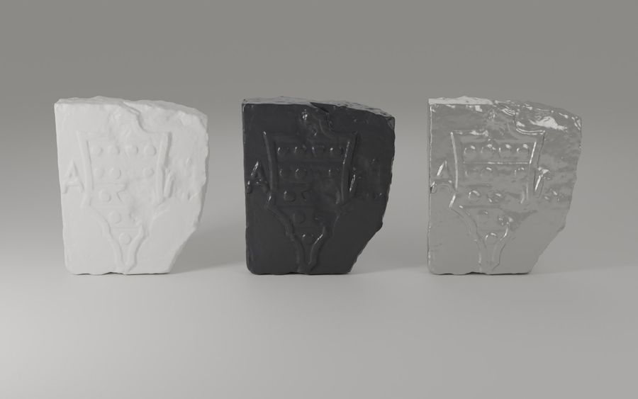 Vizualizacija replika iz 3D modela — 110 mm: bijela smola, crna smola i čelik