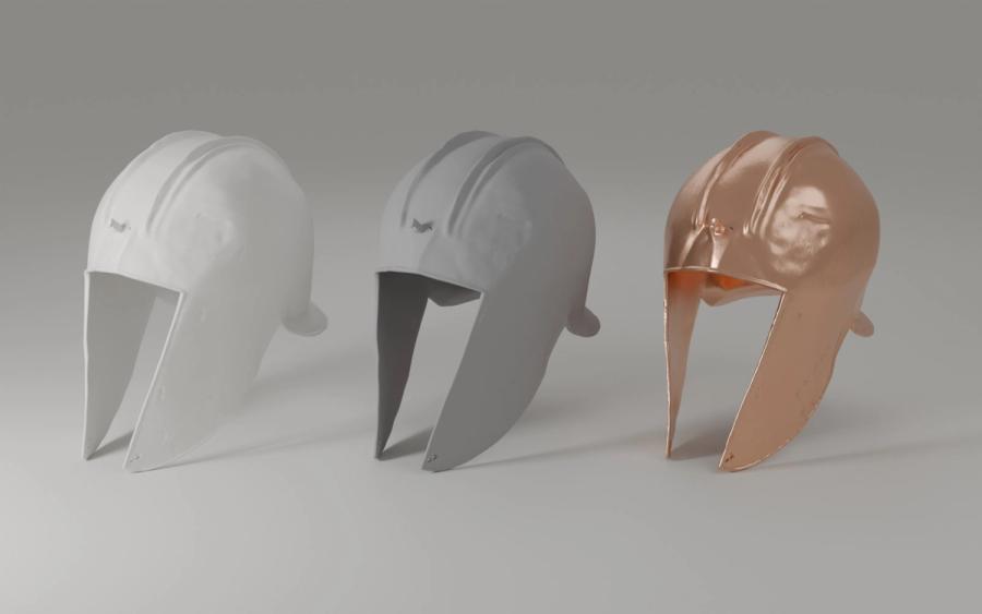 Vizualizacija replika iz 3D modela — 150 mm: bijela smola, sivi poliamid i bakar