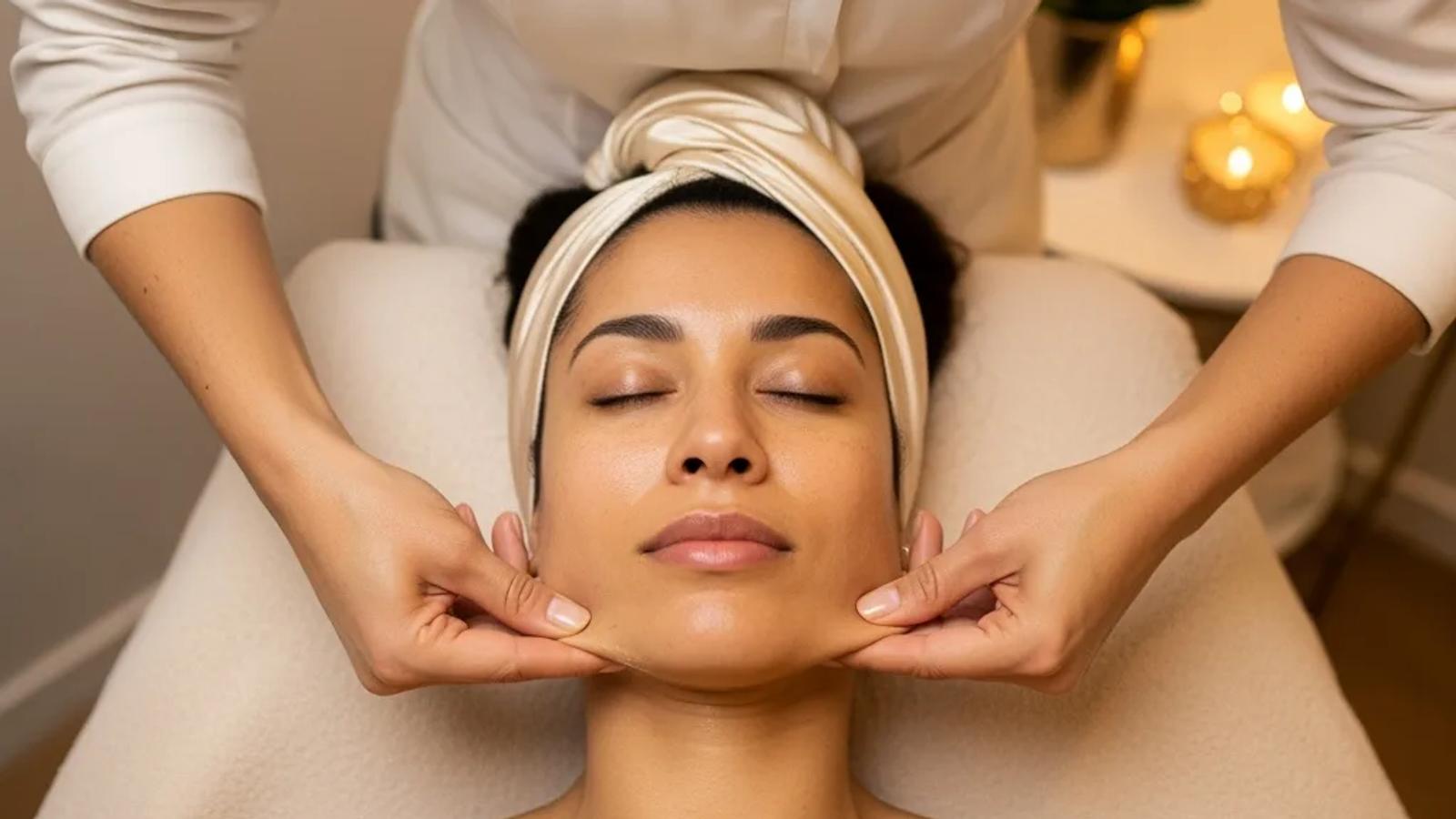 Myofascial facial massage therapy at Aura Aesthetics in Temecula