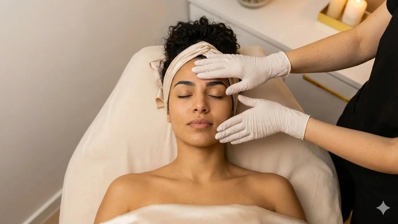 Calming facial massage for sensitive skin at Aura Aesthetics in Temecula