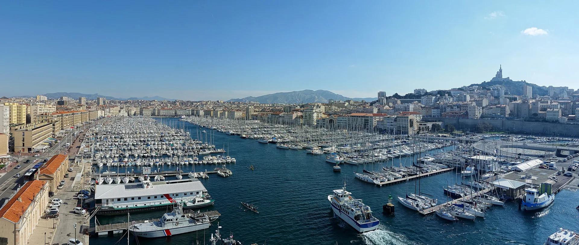 Marseille's Old Port and Notre-Dame de la Garde.