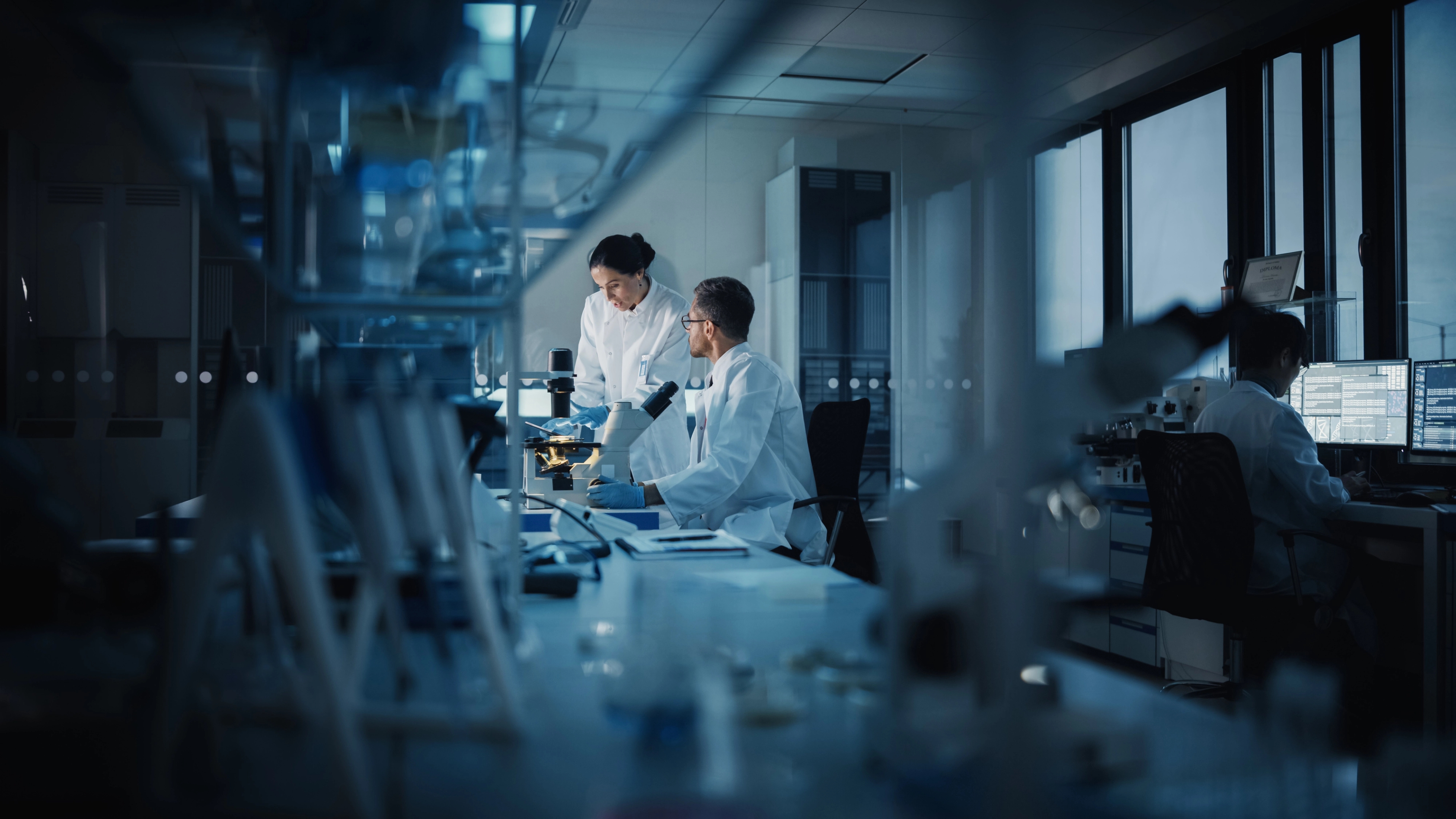 Stability analyst working in a GMP-compliant laboratory